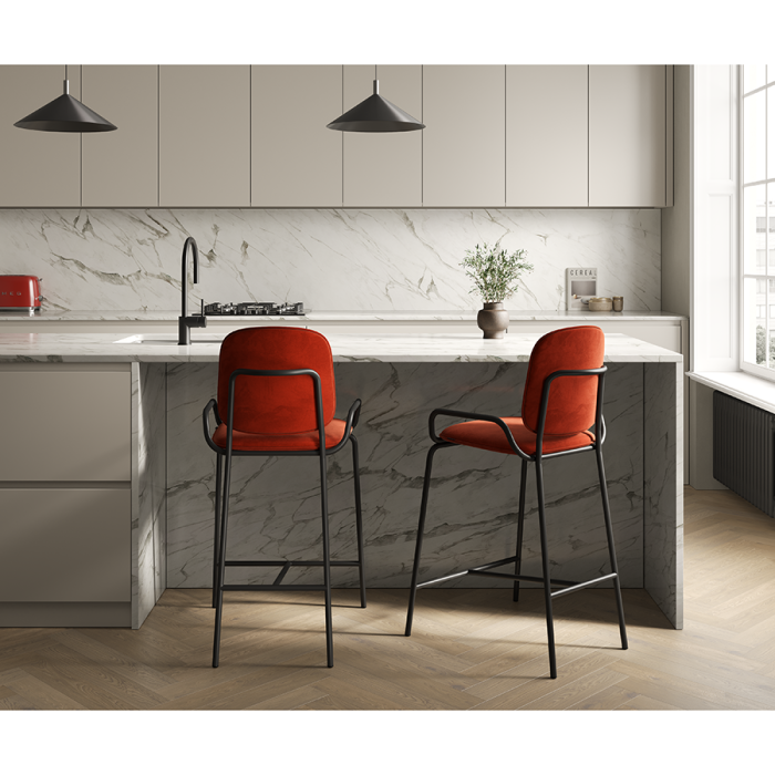 Стул полубарный ror, 2 frame, велюр, черный/темно-красный LATITUDE RORBSCH2FRBKVLRDRD