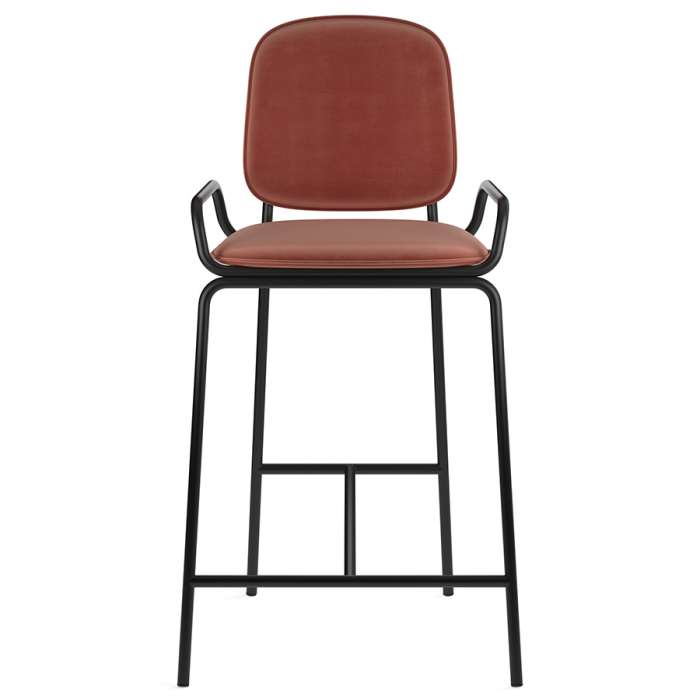 Стул полубарный ror, 2 frame, велюр, черный/темно-красный LATITUDE RORBSCH2FRBKVLRDRD