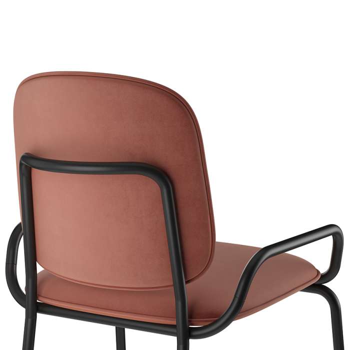 Стул полубарный ror, 2 frame, велюр, черный/темно-красный LATITUDE RORBSCH2FRBKVLRDRD