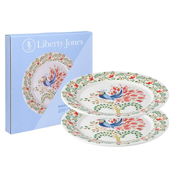 Набор тарелок fantail bird из коллекции birds of paradise в подарочной упаковке, D28 см, 2 шт. Liberty Jones LJ0000309