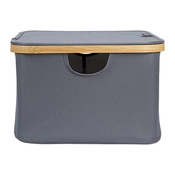 Корзина для белья neat low, 40x33x20 см, серая Smart Solutions SS0000155