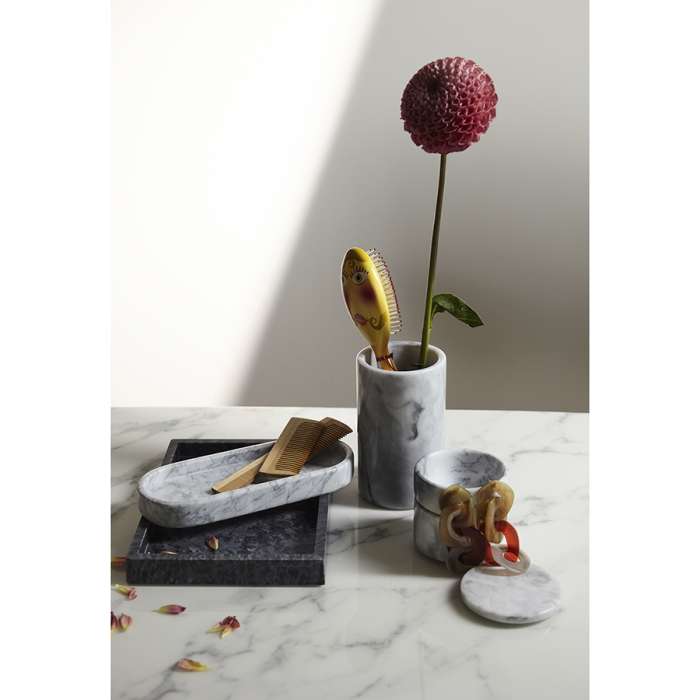 Органайзер для кухонных принадлежностей marm, D10х17 см, белый мрамор Liberty Jones LJ000027