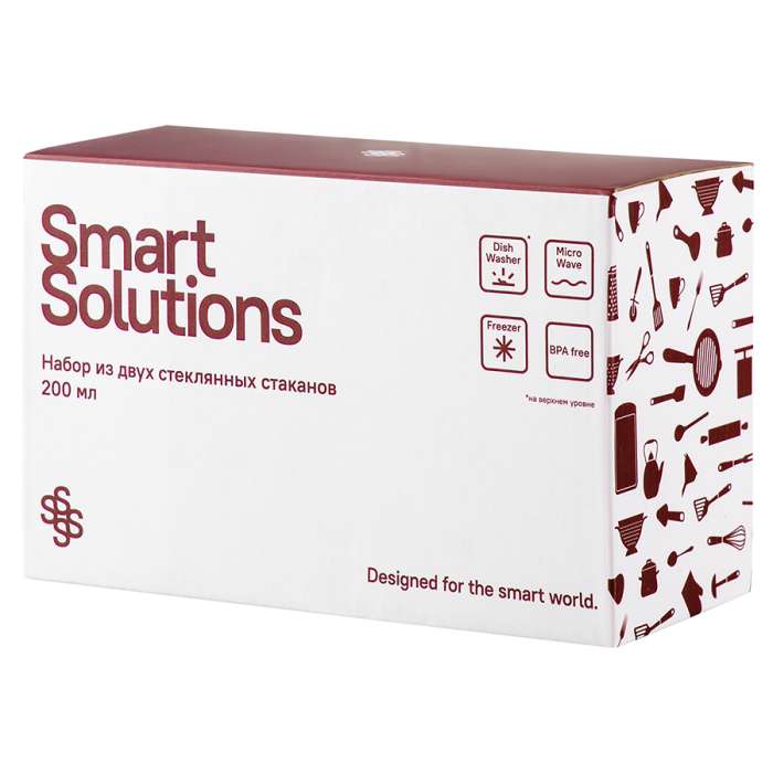Набор из двух стеклянных стаканов, 200 мл Smart Solutions KW-SS-CPST-GLS-200