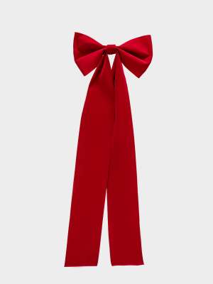 Украшение декоративное, 35x100 см, на клипсе, полиэстер, красное, Бант, New year ANNA LAFARG ANLAF-WRL1128