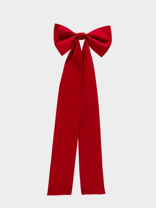 Украшение декоративное, 35x100 см, на клипсе, полиэстер, красное, Бант, New year ANNA LAFARG ANLAF-WRL1128