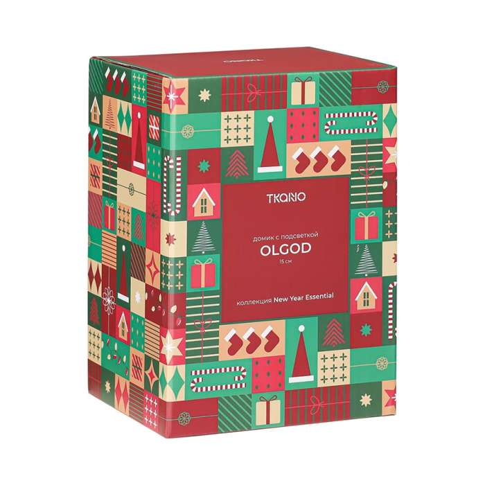 Домик с подсветкой olgod из коллекции new year essential, 16 см Tkano TK25-NY_LH0005