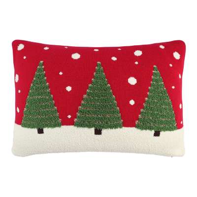 Подушка вязаная с новогодним рисунком festive wood из коллекции new year essential, 40x60 см Tkano TK25-CU0020