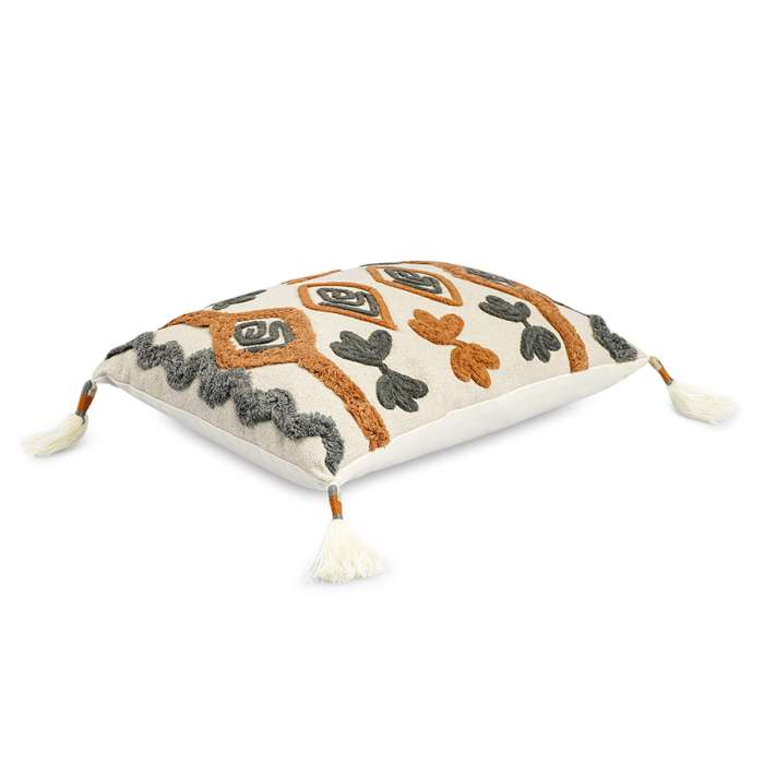 Подушка декоративная с бахромой и вышивкой abstract play из коллекции ethnic, 30х45 см Tkano TK23-CU0020