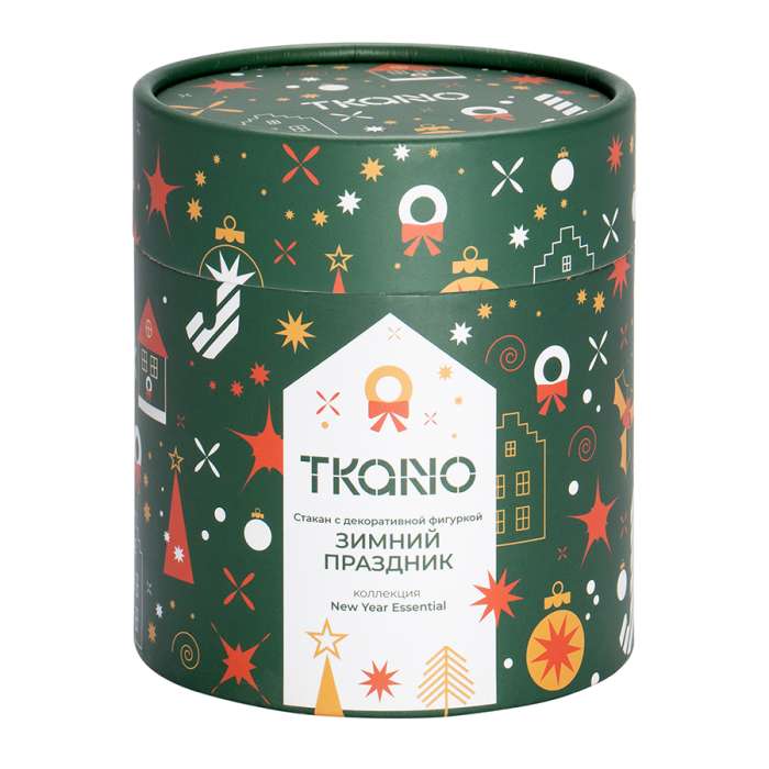 Стакан с декоративной фигуркой Зимний праздник из коллекции new year essential, 300 мл Tkano TK26-NY_GL0003