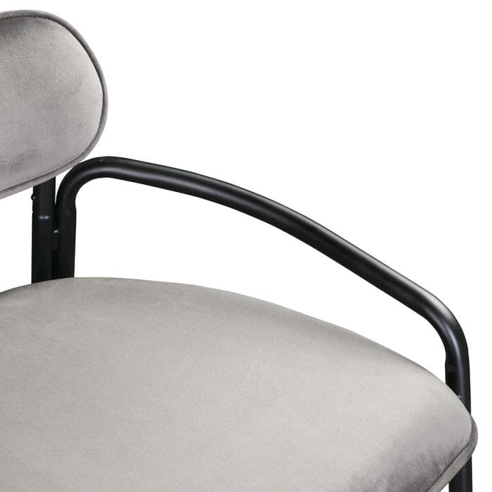 Стул барный ror, round, велюр, черный/серый LATITUDE RORBCHRBKVLRGR