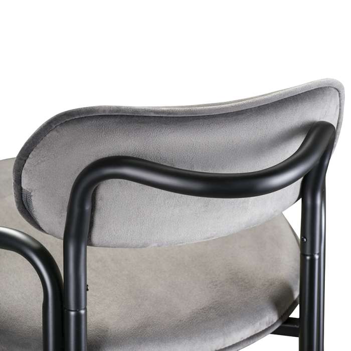 Стул барный ror, round, велюр, черный/серый LATITUDE RORBCHRBKVLRGR