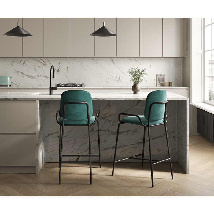 Стул полубарный ror, 2 frame, велюр, черный/зеленый LATITUDE RORBSCH2FRBKVLRGRN