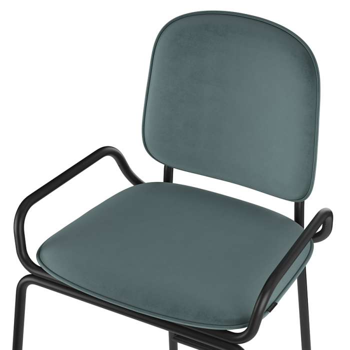 Стул полубарный ror, 2 frame, велюр, черный/зеленый LATITUDE RORBSCH2FRBKVLRGRN