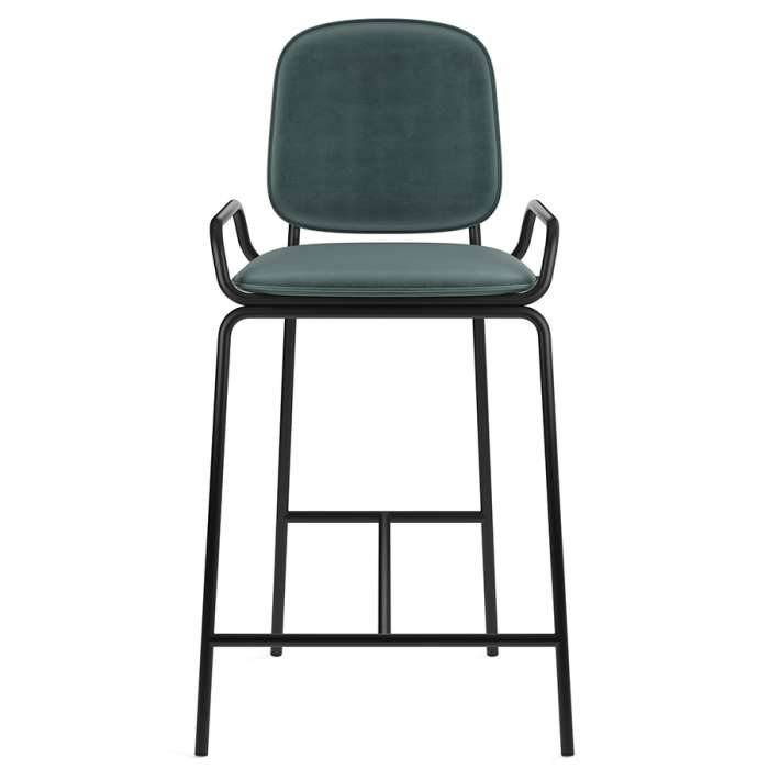 Стул полубарный ror, 2 frame, велюр, черный/зеленый LATITUDE RORBSCH2FRBKVLRGRN