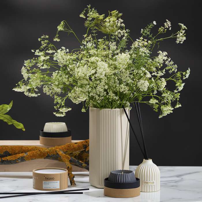 Свеча ароматическая nutmeg, leather & vanilla из коллекции edge, серый, 30 ч Tkano TK23-ARO0030