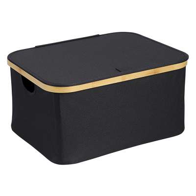 Корзина для белья neat low, 40x33x20 см, черная Smart Solutions SS0000156