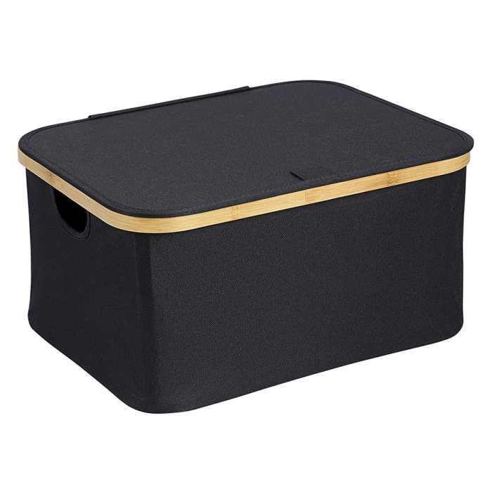 Корзина для белья neat low, 40x33x20 см, черная Smart Solutions SS0000156