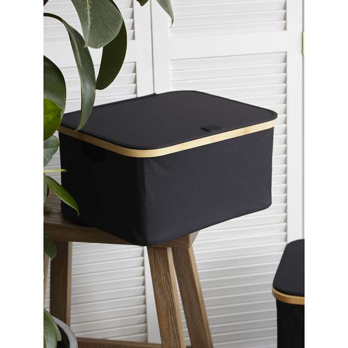 Корзина для белья neat low, 40x33x20 см, черная Smart Solutions SS0000156