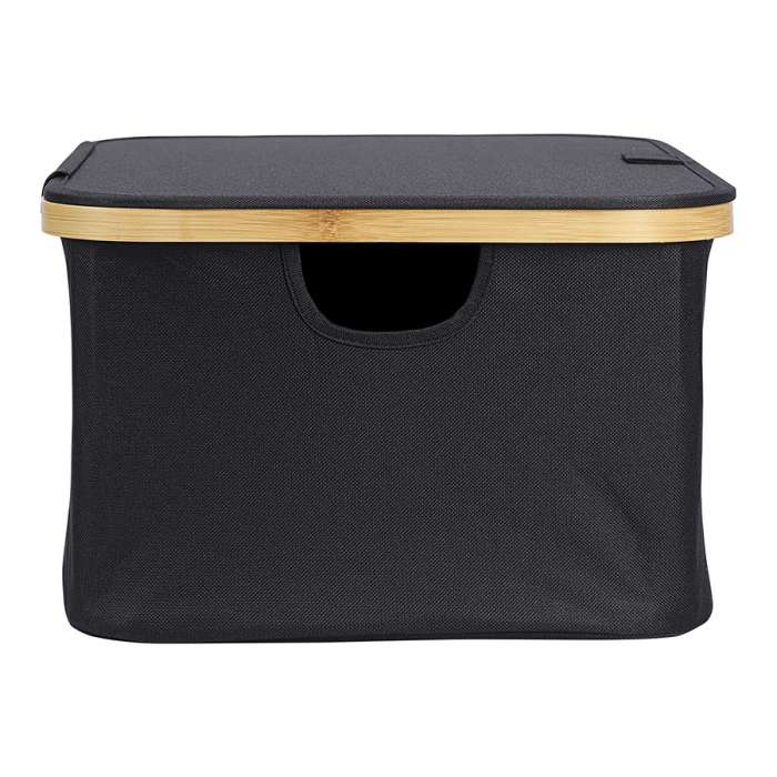 Корзина для белья neat low, 40x33x20 см, черная Smart Solutions SS0000156