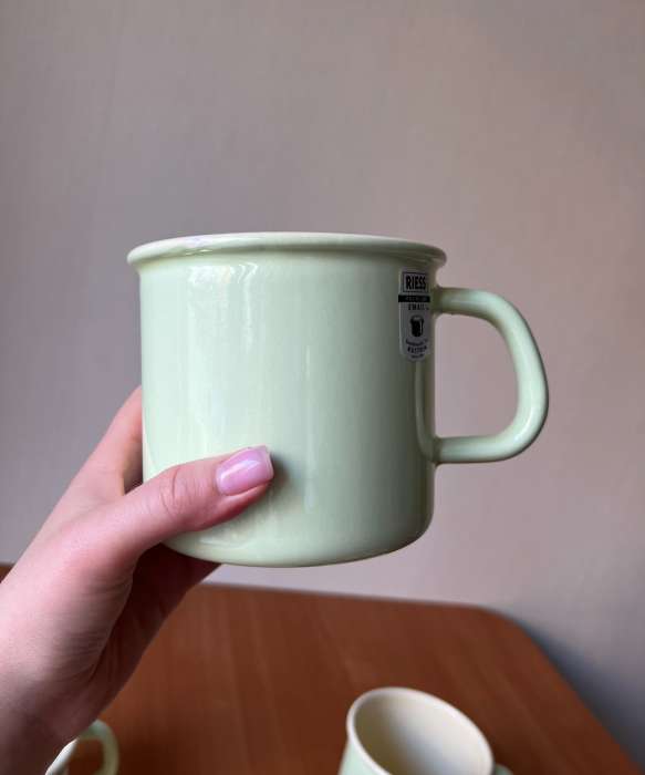 Кружка 11 см, 0,75 л УЦЕНКА пастель зелёный PASTELL RIESS 0223-006-1