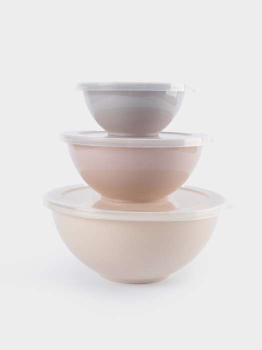 Набор мисок, 0,3/0,7/1,3 л, 3 шт, пластик, цветные, Universal ANNA LAFARG ANLAF-KT214002WL-3PCS