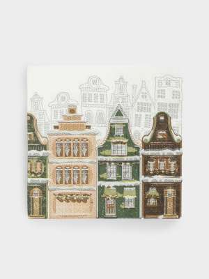 Салфетки бумажные, 21х21 см, 20 шт, квадратные, белые, Дома, Town ANNA LAFARG ANLAF-WUH013