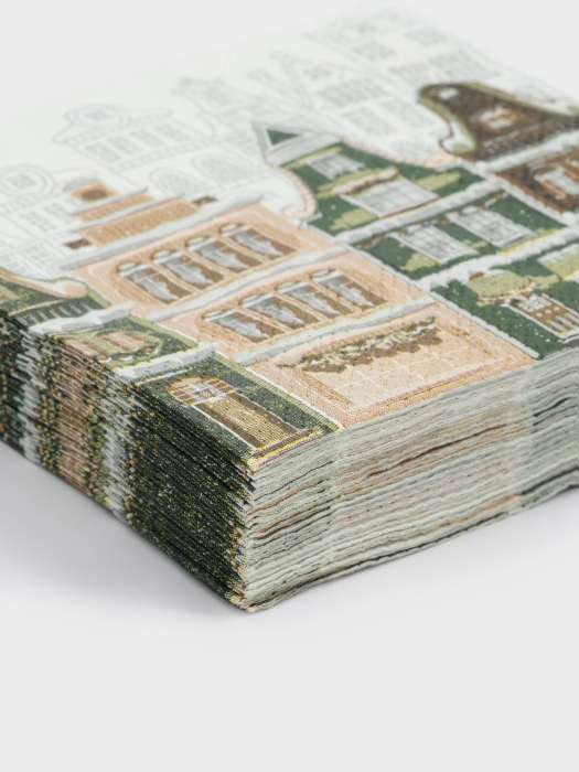 Салфетки бумажные, 21х21 см, 20 шт, квадратные, белые, Дома, Town ANNA LAFARG ANLAF-WUH013