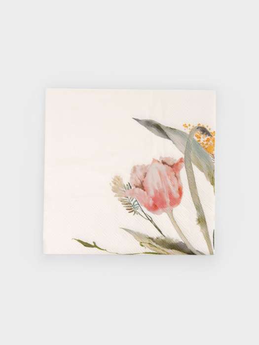 Салфетки бумажные, 33х33 см, 20 шт, квадратные, белые, Тюльпан, Bouquet ANNA LAFARG ANLAF-WUH-S26-07