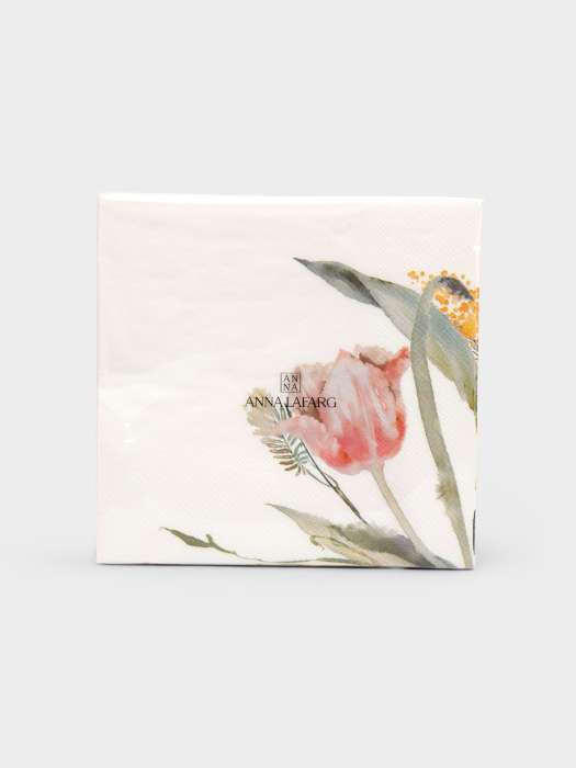Салфетки бумажные, 33х33 см, 20 шт, квадратные, белые, Тюльпан, Bouquet ANNA LAFARG ANLAF-WUH-S26-07