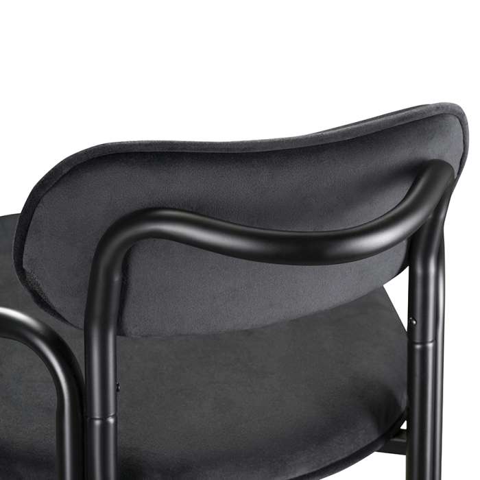 Стул барный ror, round, велюр, черный/черный LATITUDE RORBCHRBKVLRBK