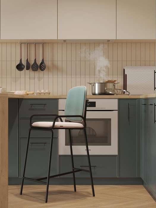 Стул полубарный ror, 2 frame, велюр, черный/зеленый/розовый LATITUDE RORBSCH2FRBKVLRGRNPK