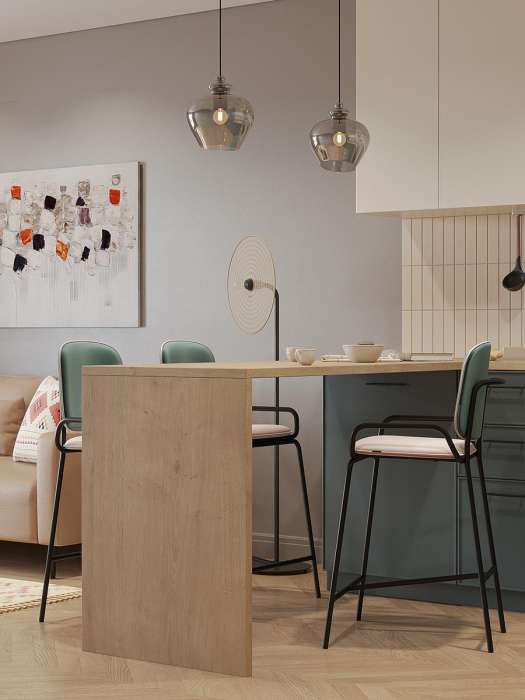 Стул полубарный ror, 2 frame, велюр, черный/зеленый/розовый LATITUDE RORBSCH2FRBKVLRGRNPK