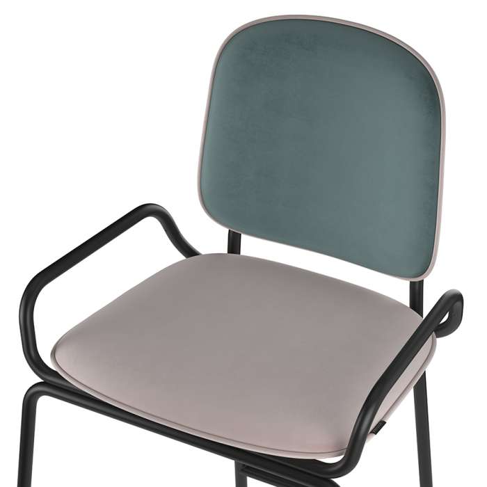 Стул полубарный ror, 2 frame, велюр, черный/зеленый/розовый LATITUDE RORBSCH2FRBKVLRGRNPK