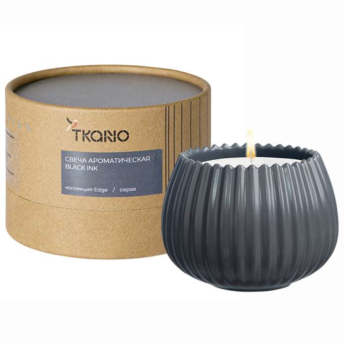 Свеча ароматическая black ink из коллекции edge, серый, 30 ч Tkano TK23-ARO0031