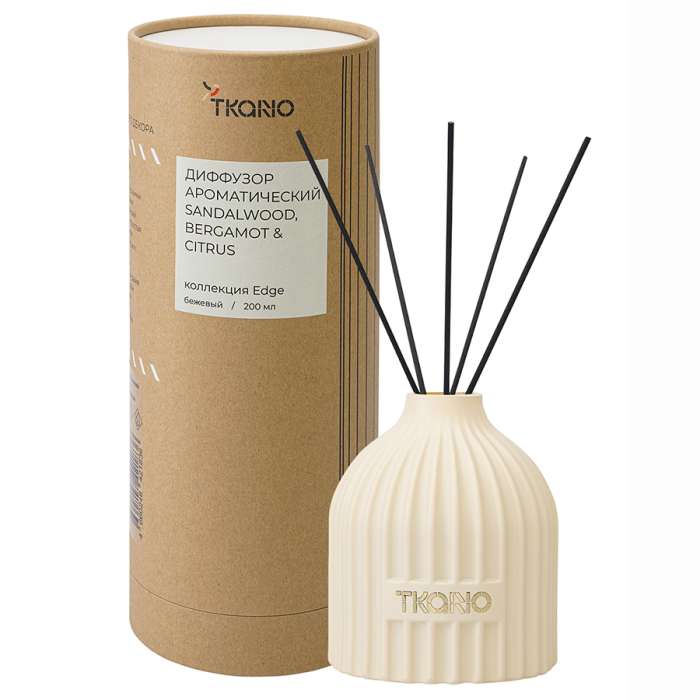 Диффузор ароматический sandalwood, bergamot & citrus из коллекции edge, 200 мл, бежевый Tkano TK23-DIF0016
