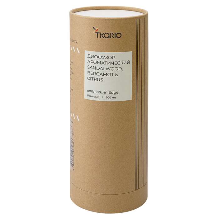 Диффузор ароматический sandalwood, bergamot & citrus из коллекции edge, 200 мл, бежевый Tkano TK23-DIF0016