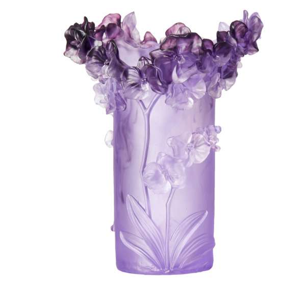 Ваза Decor de table Орхидея 30 см, хрусталь, фиолетовая, п/к