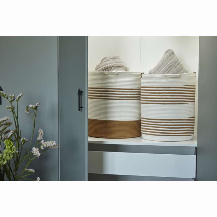 Корзина для хранения Thea Ø35х48 см, бежевая/горчичная Bergenson Bjorn TL-BB-BSKTH-CTN-35