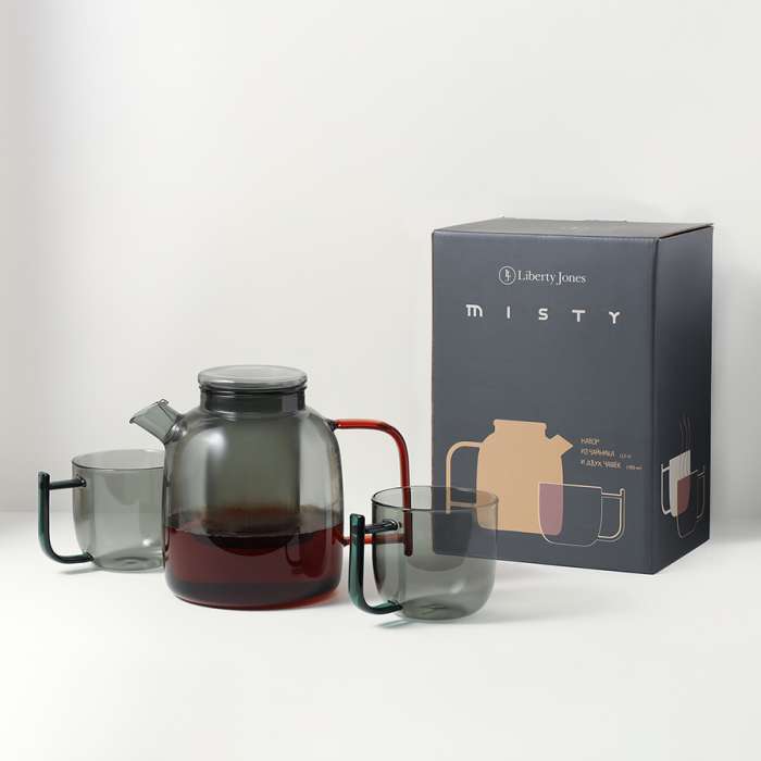 Набор из чайника и двух чашек misty, 1,5 л Liberty Jones LJ0000447