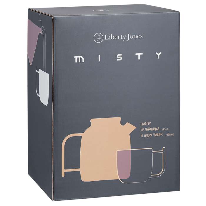 Набор из чайника и двух чашек misty, 1,5 л Liberty Jones LJ0000447
