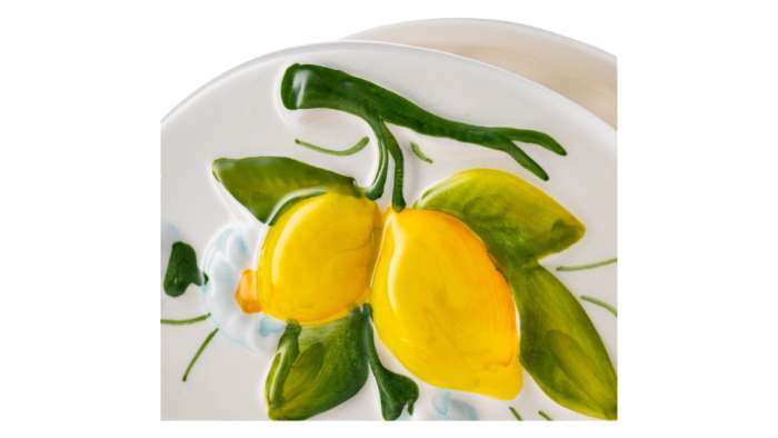 Салфетница Лимоны и цветы 15х5 см, керамика EDELWEISS EDW-340R