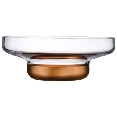 Чаша декоративная Nude Glass Контур d36 см, медное дно, хрусталь
