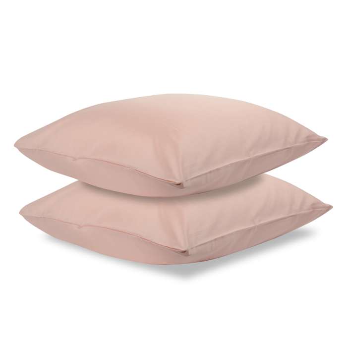 Набор из двух наволочек из сатина цвета пыльной розы из коллекции Essential, 70х70 см TKANO TK19-PC0008