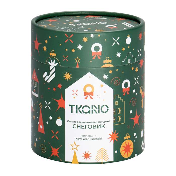 Стакан с декоративной фигуркой Снеговик из коллекции new year essential, 300 мл Tkano TK26-NY_GL0002