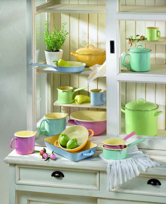 Кружка цилиндрическая с крышкой  1,5 л пастель бирюзовый PASTELL RIESS 0270-006