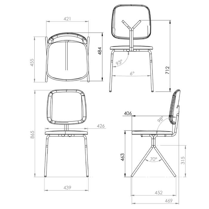 Стул ror, y, рогожка, черный/серый LATITUDE RORCHYBKBSKGR