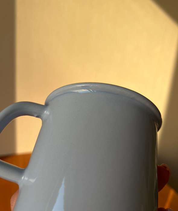 Кружка с крышкой 9 см, 0,5 л УЦЕНКА пастель голубой PASTELL RIESS 0222-006-1