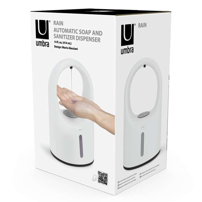 Диспенсер для жидкого мыла автоматический rain, 414 мл, белый UMBRA 1017390-660