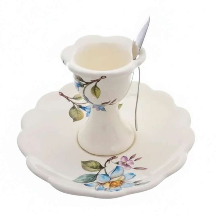 Подставка для яйца c блюдцем Petali di Primavera Nuova Cer 7436-PDP