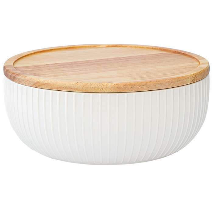 Салатник с бамбуковой крышкой Soft Ripples, Dual Glazing, Ø22 см LIBERTY JONES LJ000017